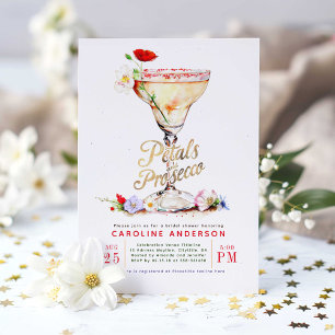 Petals und Prosecco-Wildblumen Brautparty Einladung