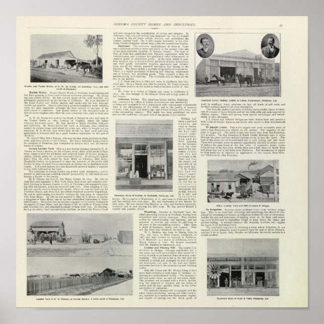 Petaluma Businesses, Kalifornien Poster (Vorne)