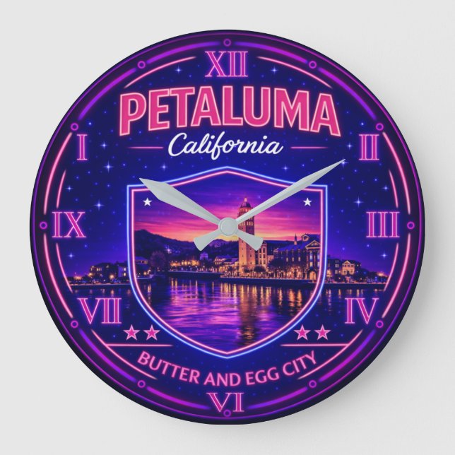 Petaluma California Große Wanduhr (Vorderseite)