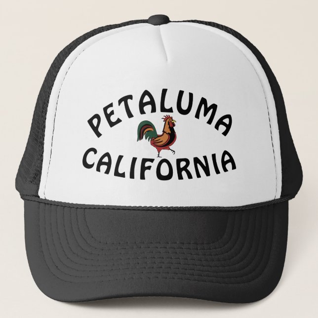 Petaluma California Rooster Trucker Hat Truckerkappe (Vorderseite)