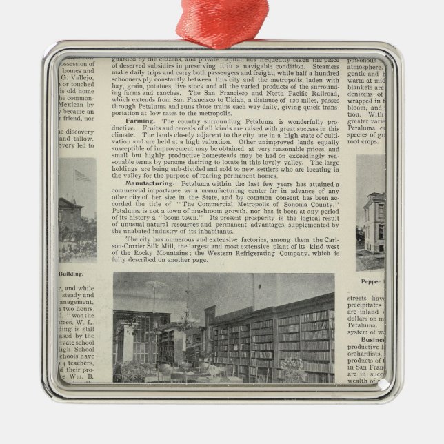 Petaluma, Kalifornien Silbernes Ornament (Vorne)