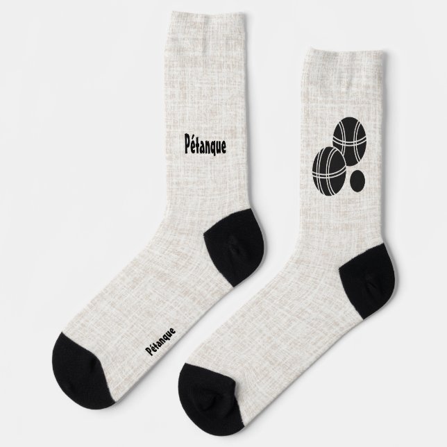 Pétanque, Kugeln, Boules und Cochonnet-Silhouette Socken (Linkes Detail)