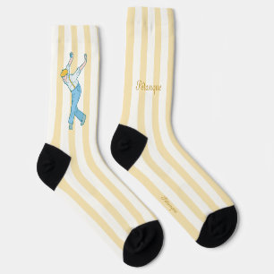 Pétanque, männlicher Boule-Spieler in Gelb Socken