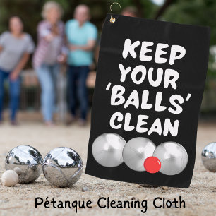 Pétanque Reinigungstuch in Schwarz Golfhandtuch