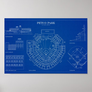 PETCO Park Blueprint Englisch Poster