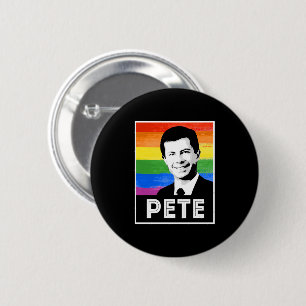 Pete LGBT Flag Button