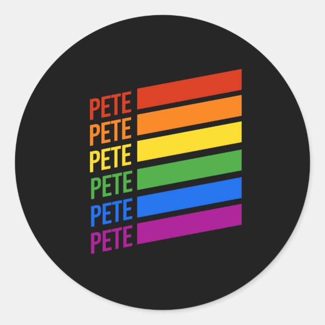 Pete LGBT Rainbow Runder Aufkleber (Vorderseite)