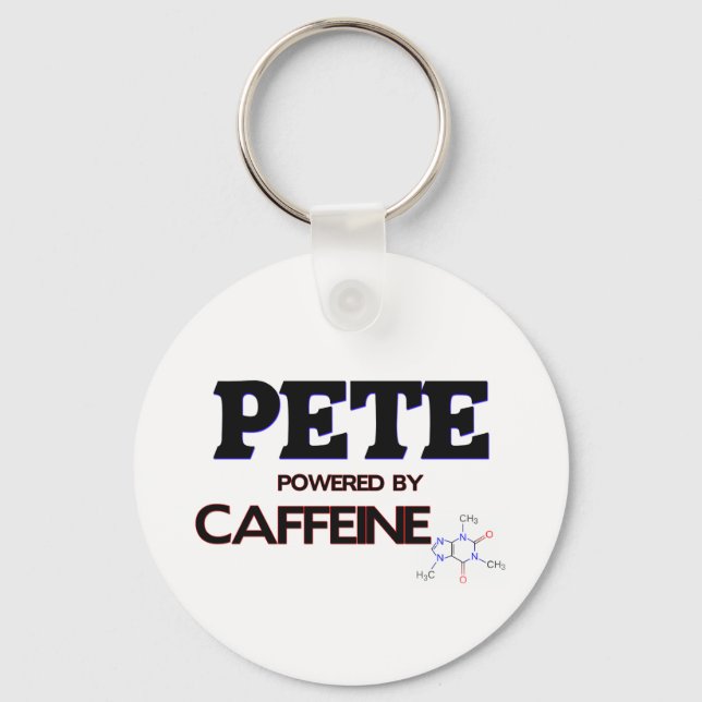 Pete Powered by Coffein Schlüsselanhänger (Vorderseite)