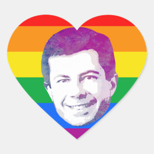 Pete Regenbogenstreifen Herz-Aufkleber