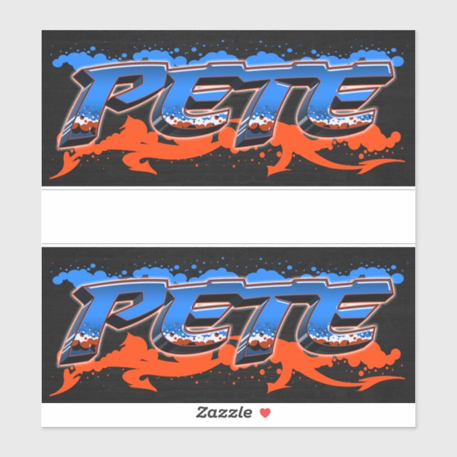 Pete Vorname Name Graffiti Aufkleber Sticker (Blatt)