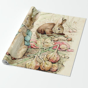 Peter and Benjamin Gather Onions by Beatrix Potter Geschenkpapier