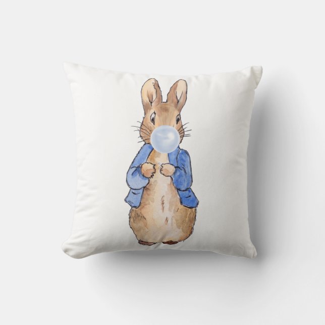 Peter Blows a Blue Bubble Kaugummi Kissen (Vorderseite)