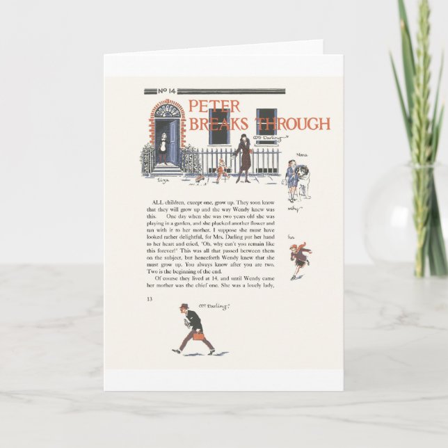Peter-Brüche durch, Vintages Bild Peter Pan Karte (Vorderseite)