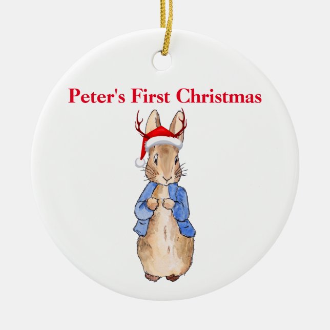 Peter Christmas Hat personalisieren Erste Weihnach Keramik Ornament (Vorne)
