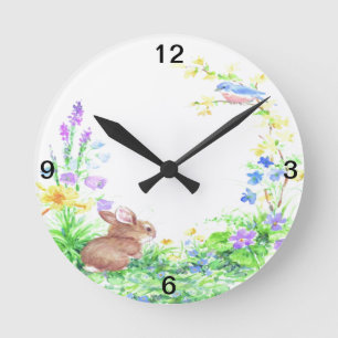 Peter Cotton Tail - Runde Wanduhr