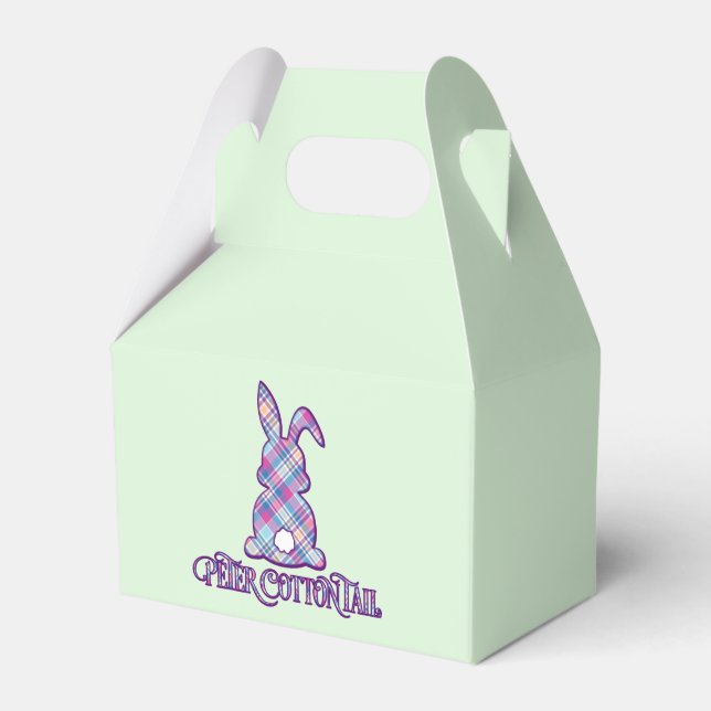 Peter Cottontail Lila Karierter Osterhase Geschenkschachtel (Vorderseite)