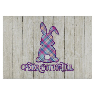 Peter Cottontail Lila Karierter Osterhase Schneidebrett