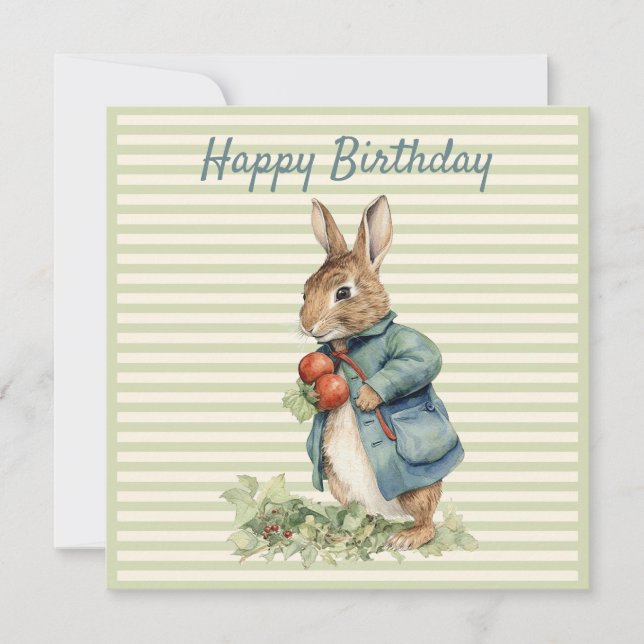 Peter das Kaninchen Gemüse pflücken Happy Birthday (Vorderseite)