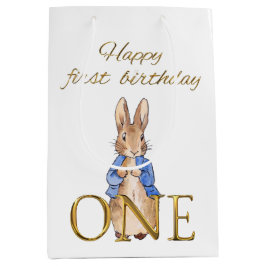 Peter das Kaninchen Happy Erster Geburtstag 1 Mittlere Geschenktüte