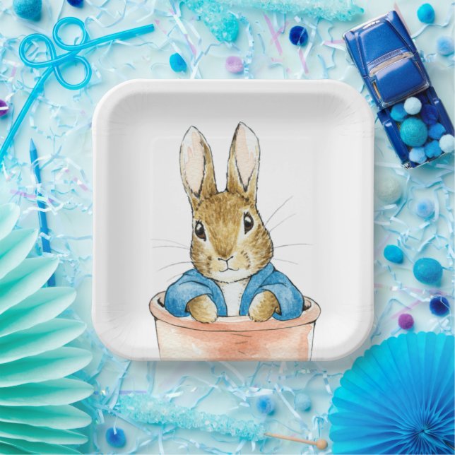 Peter das Kaninchen in einer Papiertafel sitzen Pappteller (Party)