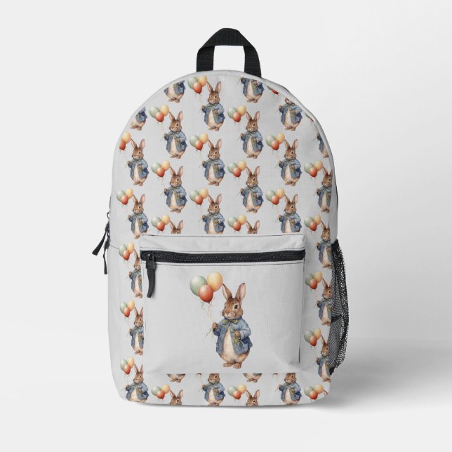 Peter das Kaninchen mit Ballons Bedruckter Rucksack (Vorderseite)