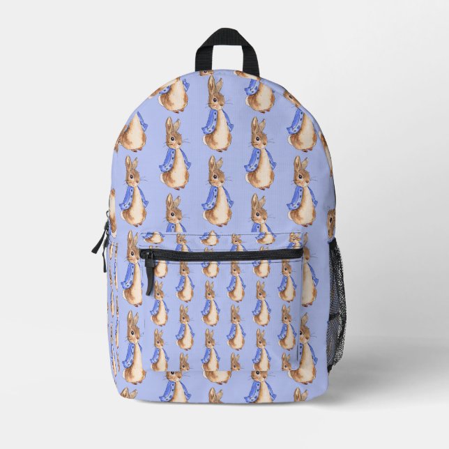 Peter das Kaninchen mit blauem Hintergrund Bedruckter Rucksack (Vorderseite)