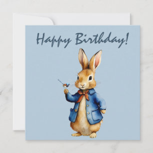 Peter das Kaninchen mit Wren Happy Birthday Karte