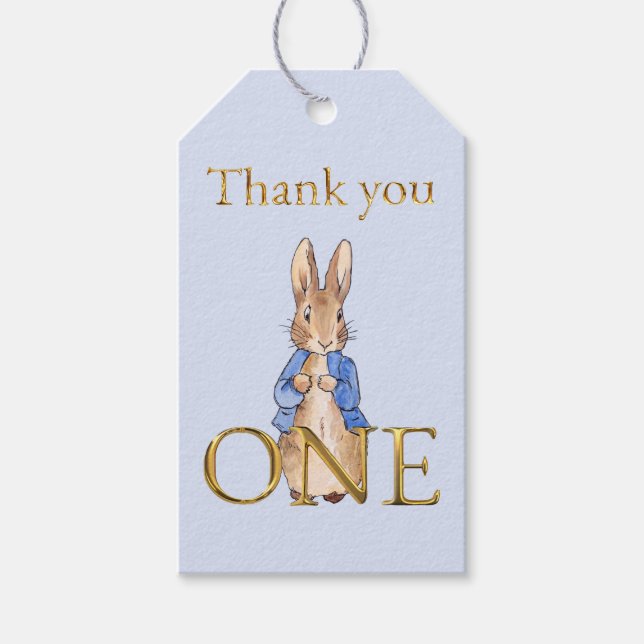 Peter das Kaninchen ONE Danke Geschenkanhänger (Vorderseite)