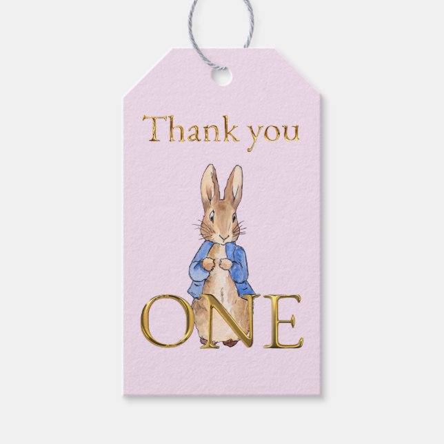 Peter das Kaninchen ONE Danke Geschenkanhänger (Vorderseite)