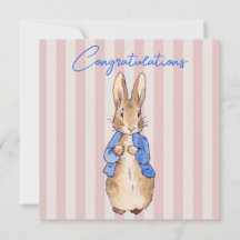 Peter das Kaninchen rosa gestreift Hintergrund