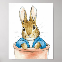 Peter das Kaninchen sitzt in Pflanze Pot Poster