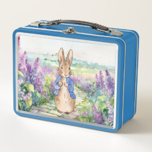 Peter der Hase mit Wasserfarben Flieder  Metall Brotdose