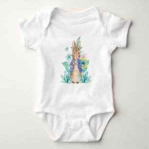 Peter der Kaninchen Aquarellfarben Blume Baby Strampler