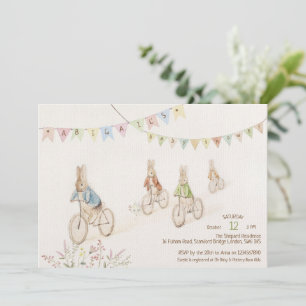 Peter der Kaninchen-Bunny-Gender-Neutral-Baby-Dusc Einladung