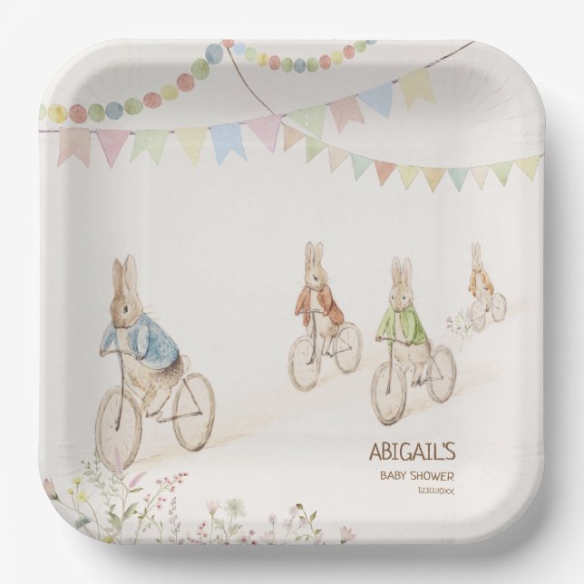 Peter der Kaninchen-Bunny-Gender-Neutral-Baby-Dusc Pappteller (Vorderseite)