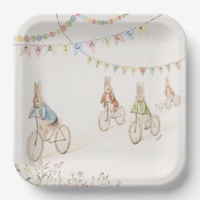 Peter der Kaninchen-Bunny-Gender-Neutral-Baby-Dusc Pappteller (Vorderseite)