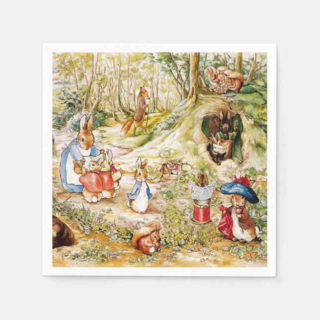 Peter der Kaninchen im Wald Serviette (Vorderseite)