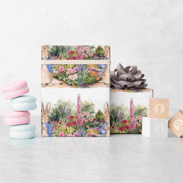 Peter der Kaninchen in seinem Garten Geschenkpapier (Babyparty)