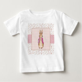 Peter der Kaninchen Karo und Blumenmuster Baby T-shirt
