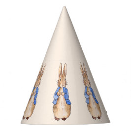 Peter der Kaninchen mit Beige Hintergrund Partyhütchen