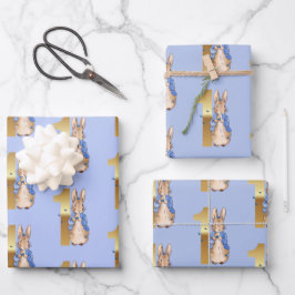 Peter der Kaninchen mit blauen Schmetterlingen Geschenkpapier Set