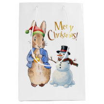 Peter der Kaninchen mit Weihnachtsmannmütze