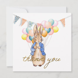 Peter der Kaninchenballons und bunte Fahnen Dankeskarte