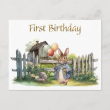 Peter der Kaninchenballons zum ersten Geburtstag