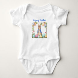 Peter der Osterkaninchen Ostereier Happy Oster Baby Strampler