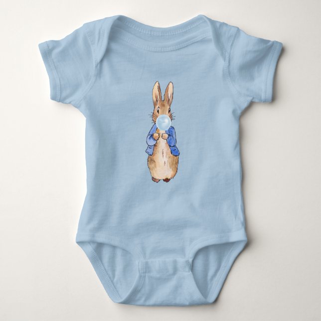 Peter der Rabbit blasen Blue Gum Baby Bodysuit Strampler (Vorderseite)