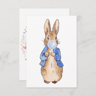 Peter der Rabbit bläst blauer Kaugummi Dankeskarte