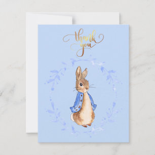 Peter der Rabbit Blue Wreath Gold Danke, dass Sie  Dankeskarte