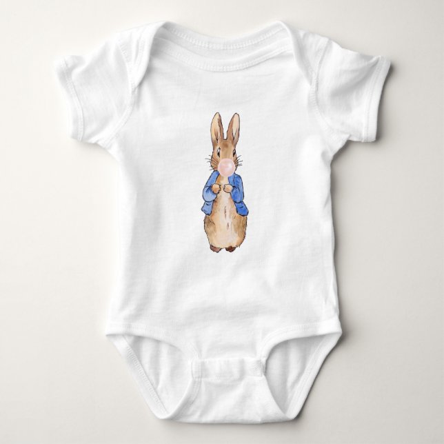 Peter der Rabbit blühende Pink Gum Baby Bodysuit Baby Strampler (Vorderseite)