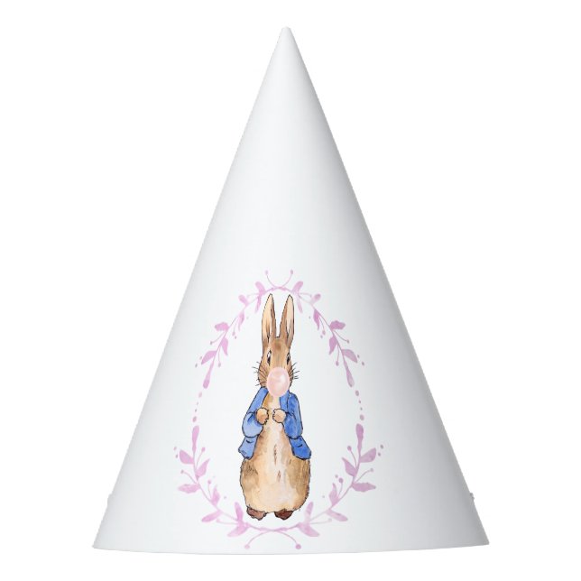 Peter der Rabbit blühende rosa Blase Kaugummi Partyhütchen (Vorderseite)